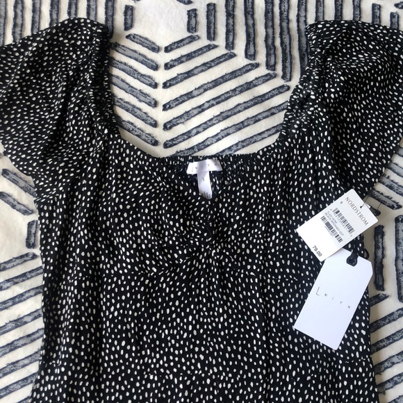 Leith Print High Slit Midi Dress - Picture 6 of 6